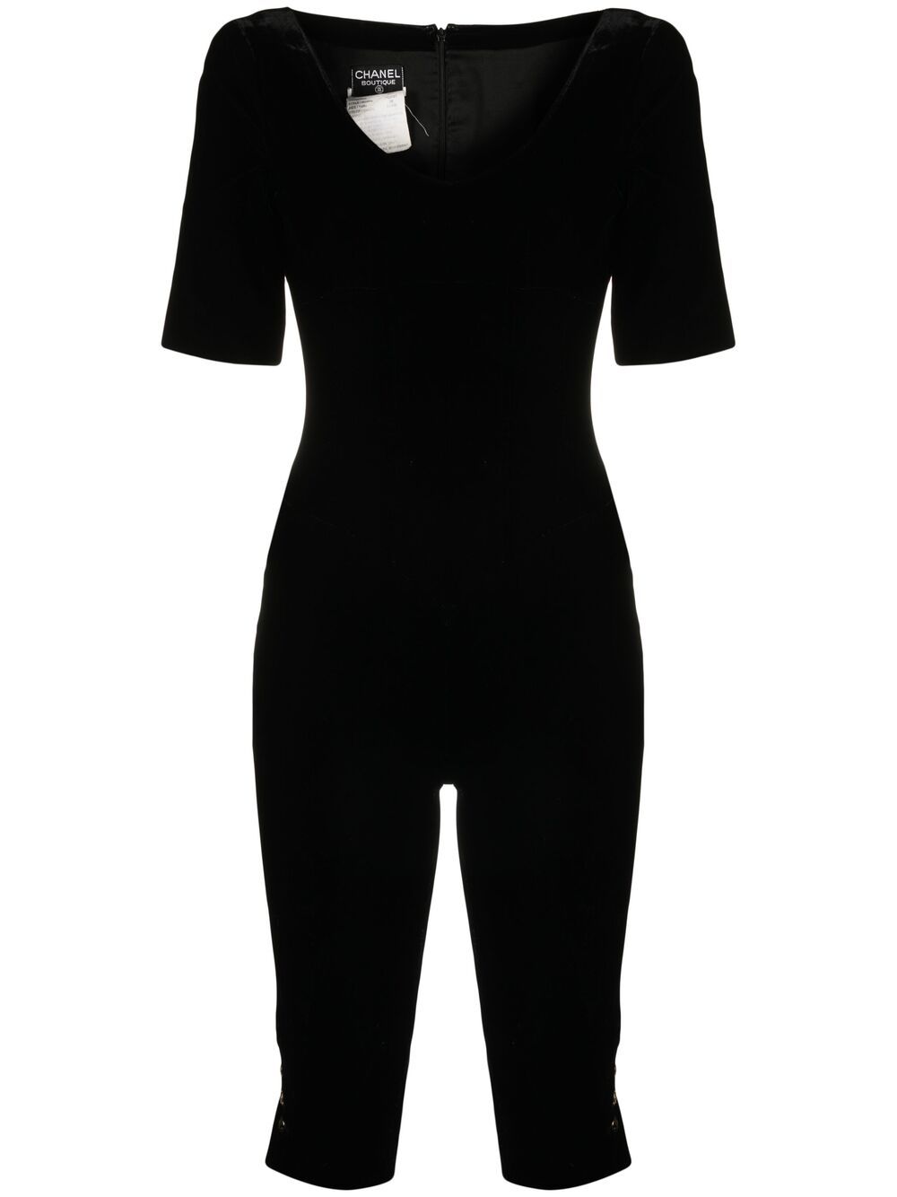 1994 velvet knee-length playsuit - Black