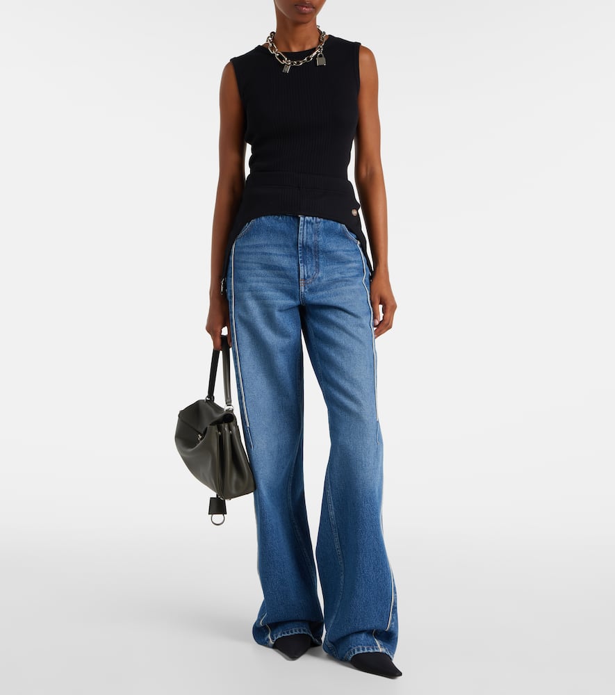 Ribbed-knit cotton jersey shorts
