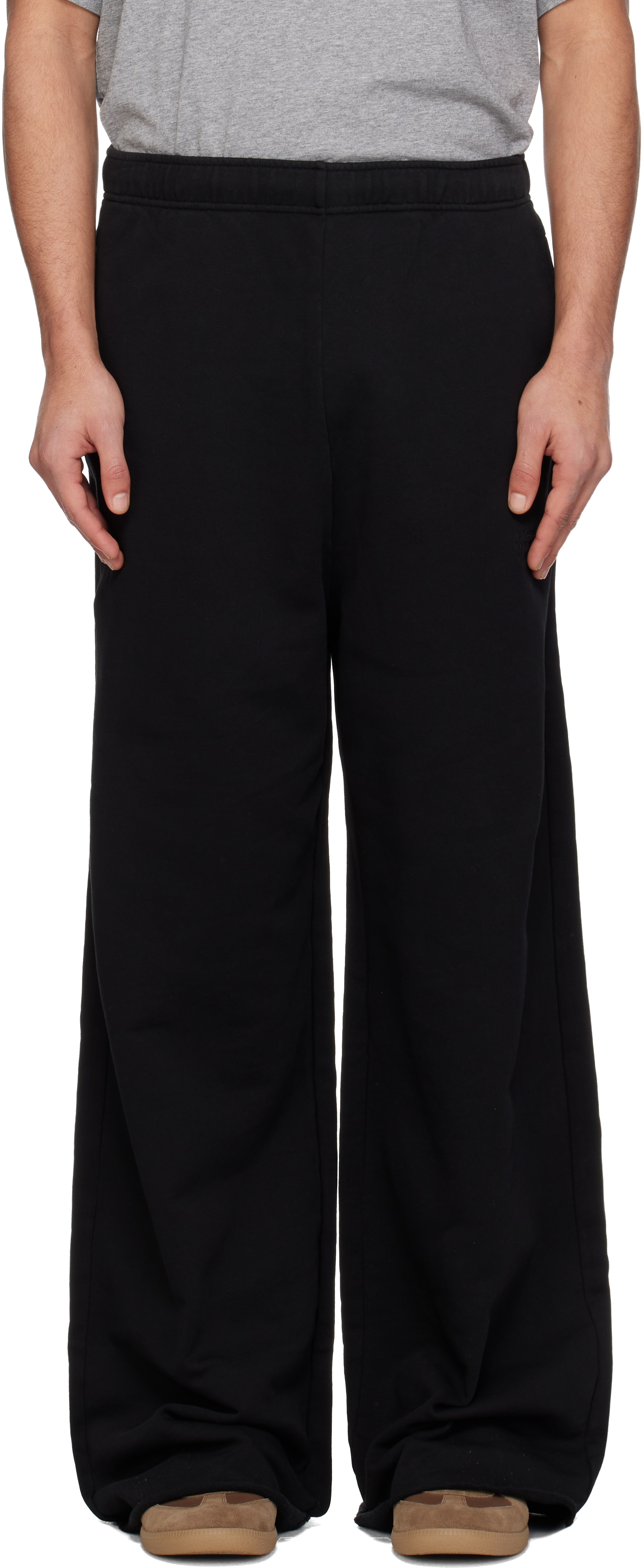 Black Embroidered Logo Sweatpants