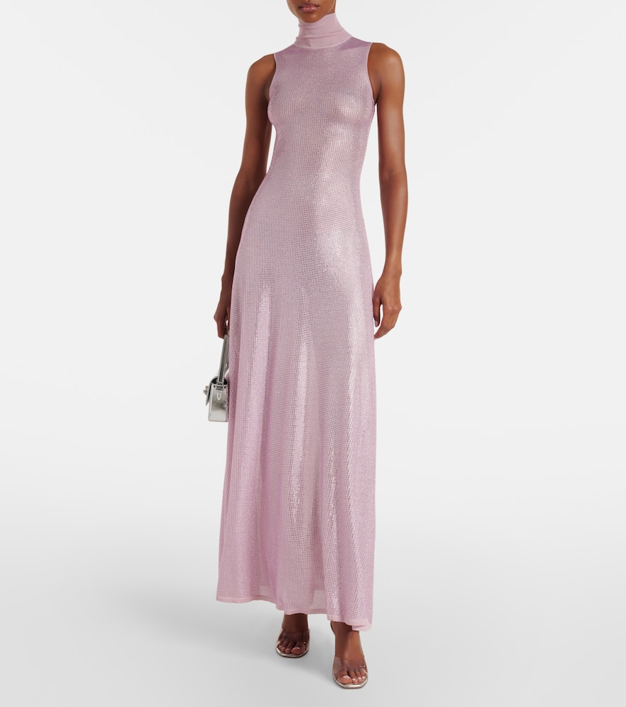 Ruched sequined maxi dress