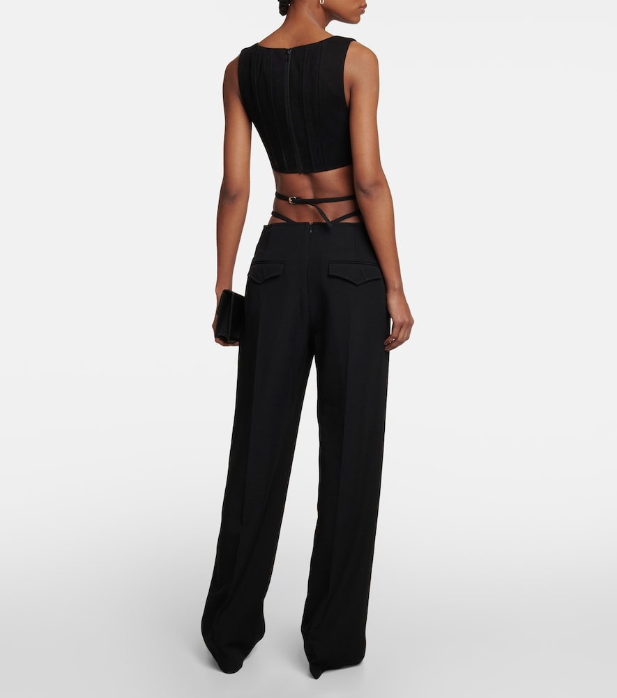 Cutout straight pants