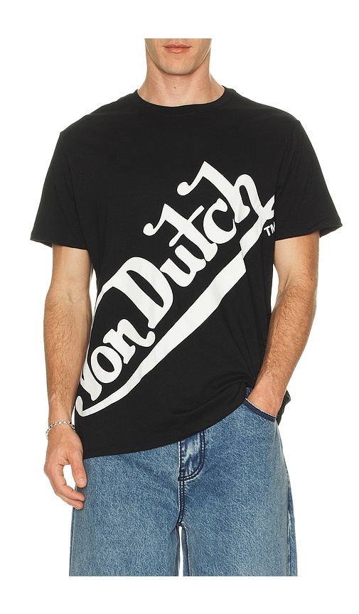 Von Dutch Logo Tee in Black. M. Also in S, L, XL/1X