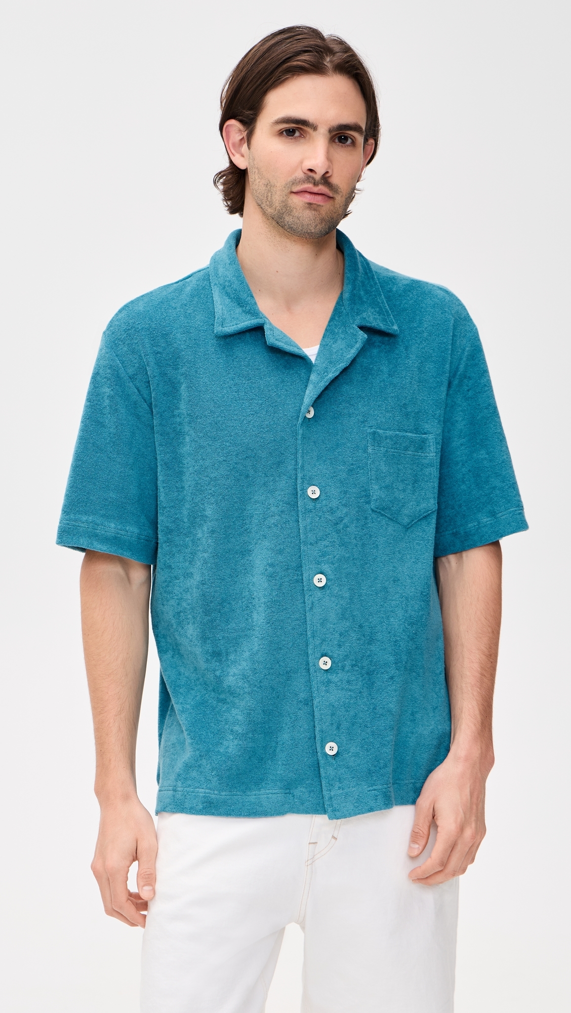 Terry Cocktail Shirt Aqua Blues