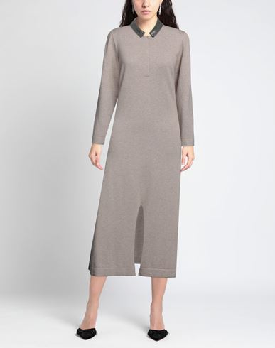 Woman Maxi dress Light brown Size 2 Virgin Wool, Silk, Cashmere