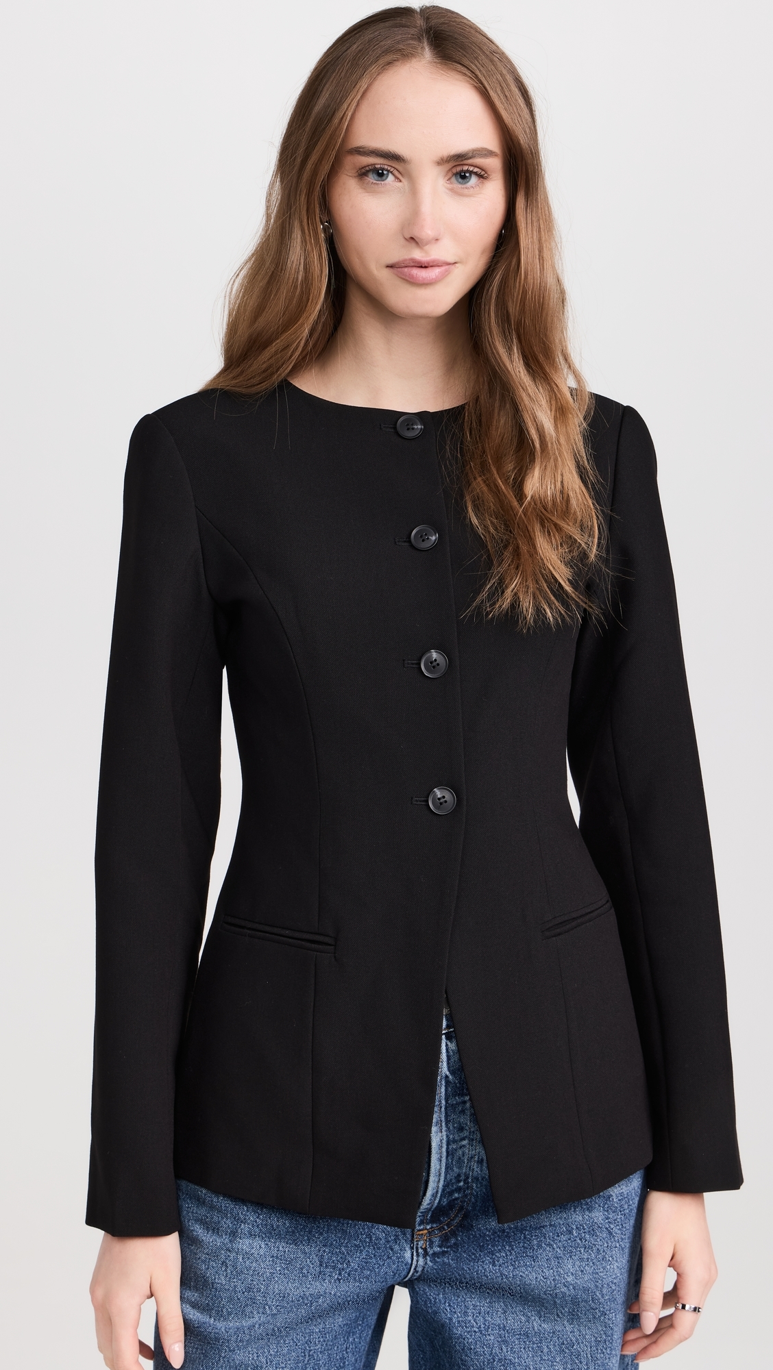 Daphne Long Waisted Blazer Black