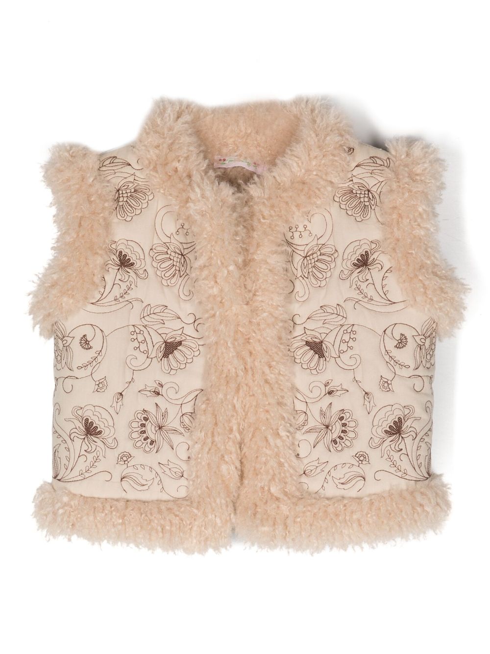 Tuli floral-embroidered gilet - Neutrals