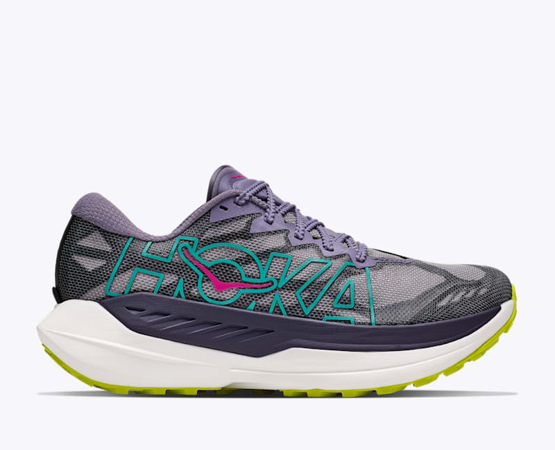 HOKA Women's Rocket X Trail Shoes in Purple Fog/Hoka Citrus