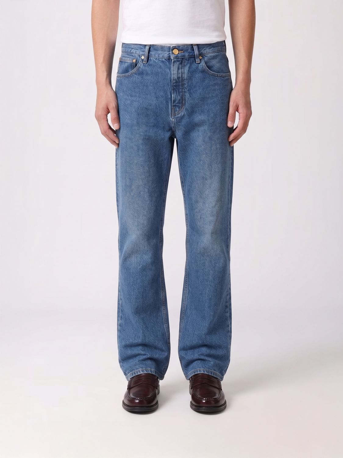 Pants Men color Denim