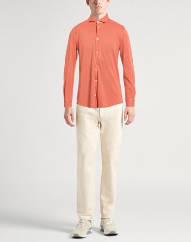 Man Shirt Rust Size 42 Cotton