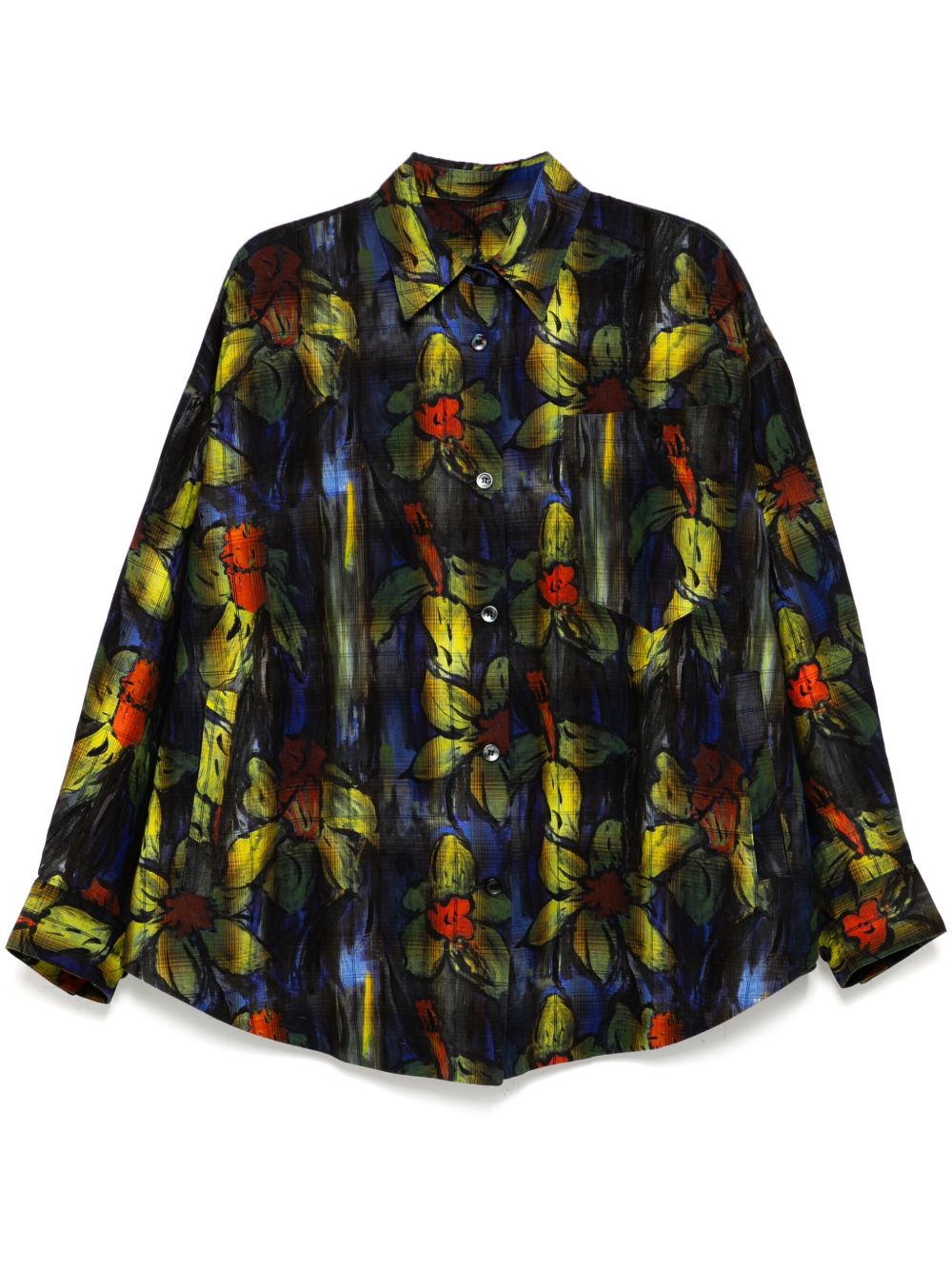 All-over floral print shirt - Blue