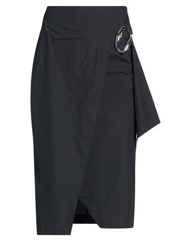 Woman Midi skirt Black Size 2 Cotton, Polyamide, Elastane