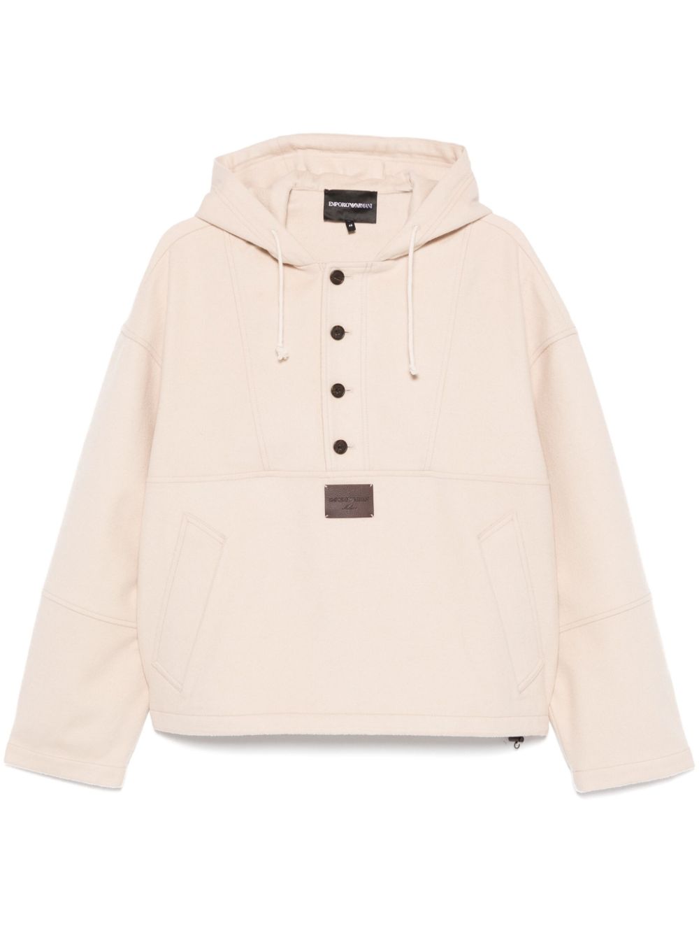 Logo-patch hoodie - Neutrals