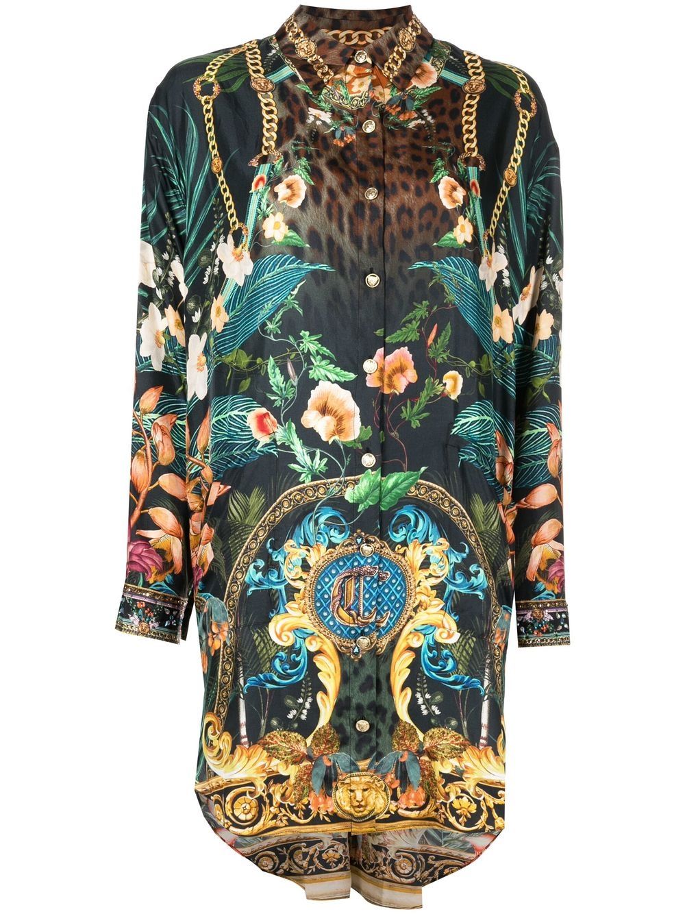 Graphic-print tunic shirt - Multicolour