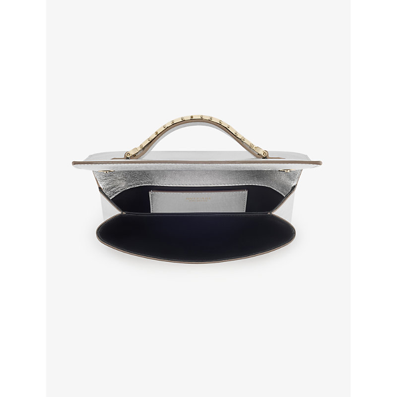 Womens Silver Serpenti Handled Leather Clutch bag 