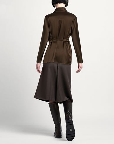 Woman Top Dark brown Size 6 Acetate, Viscose