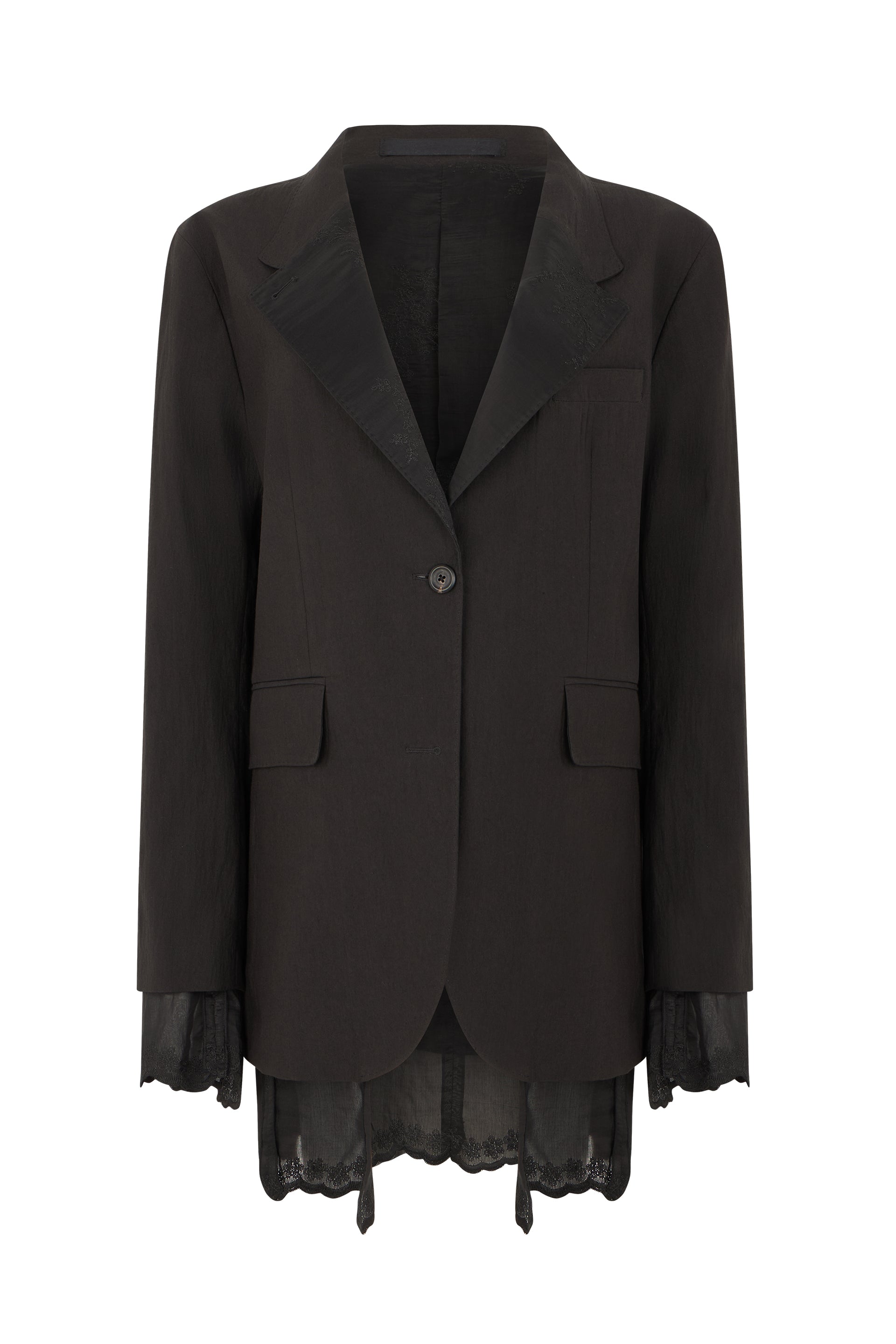Reversible Linen Blazer — Black