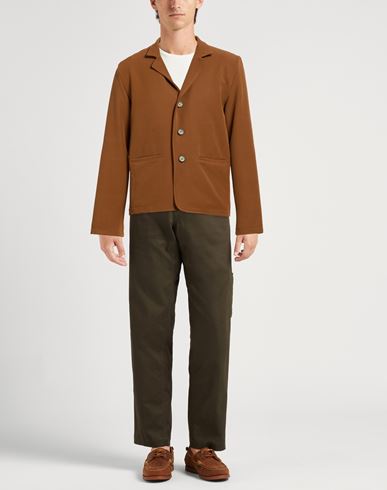 Man Blazer Light brown Size L Polyester, Elastane