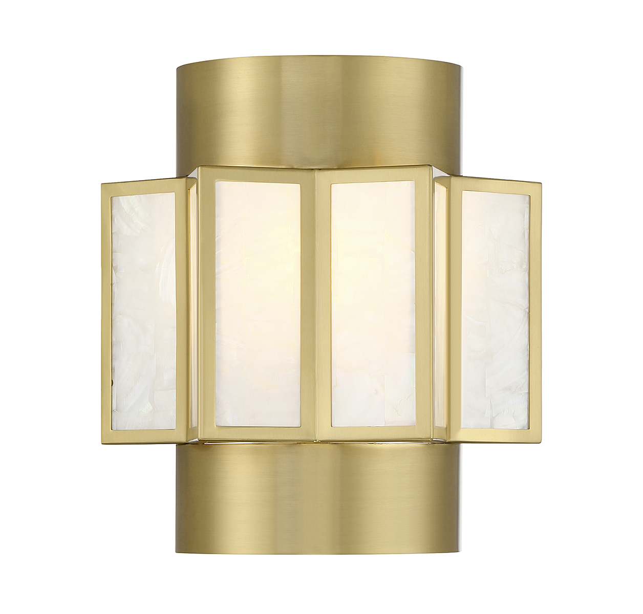 Warm Brass Two Light Wall Sconce from the Gideon Collection