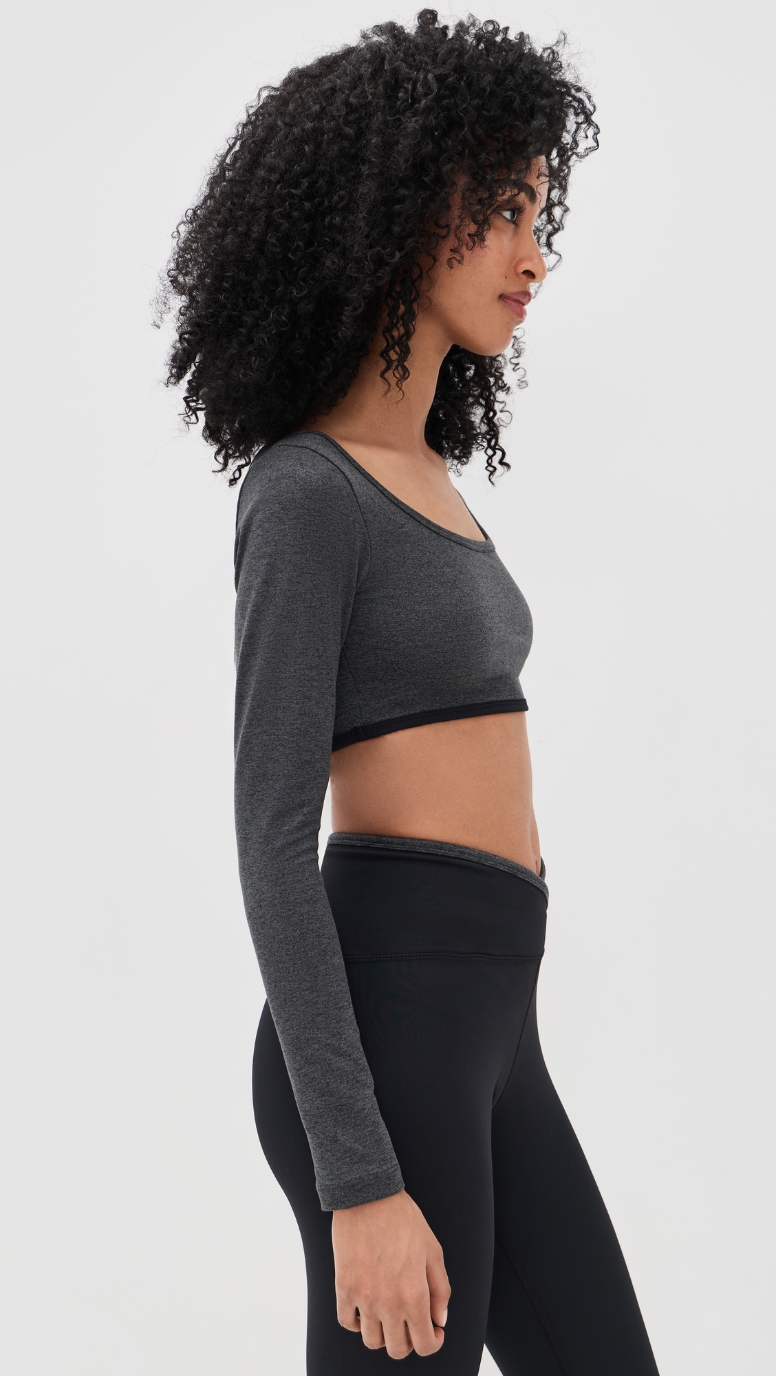 The City Crop Shirt Charcoal Heather/Black