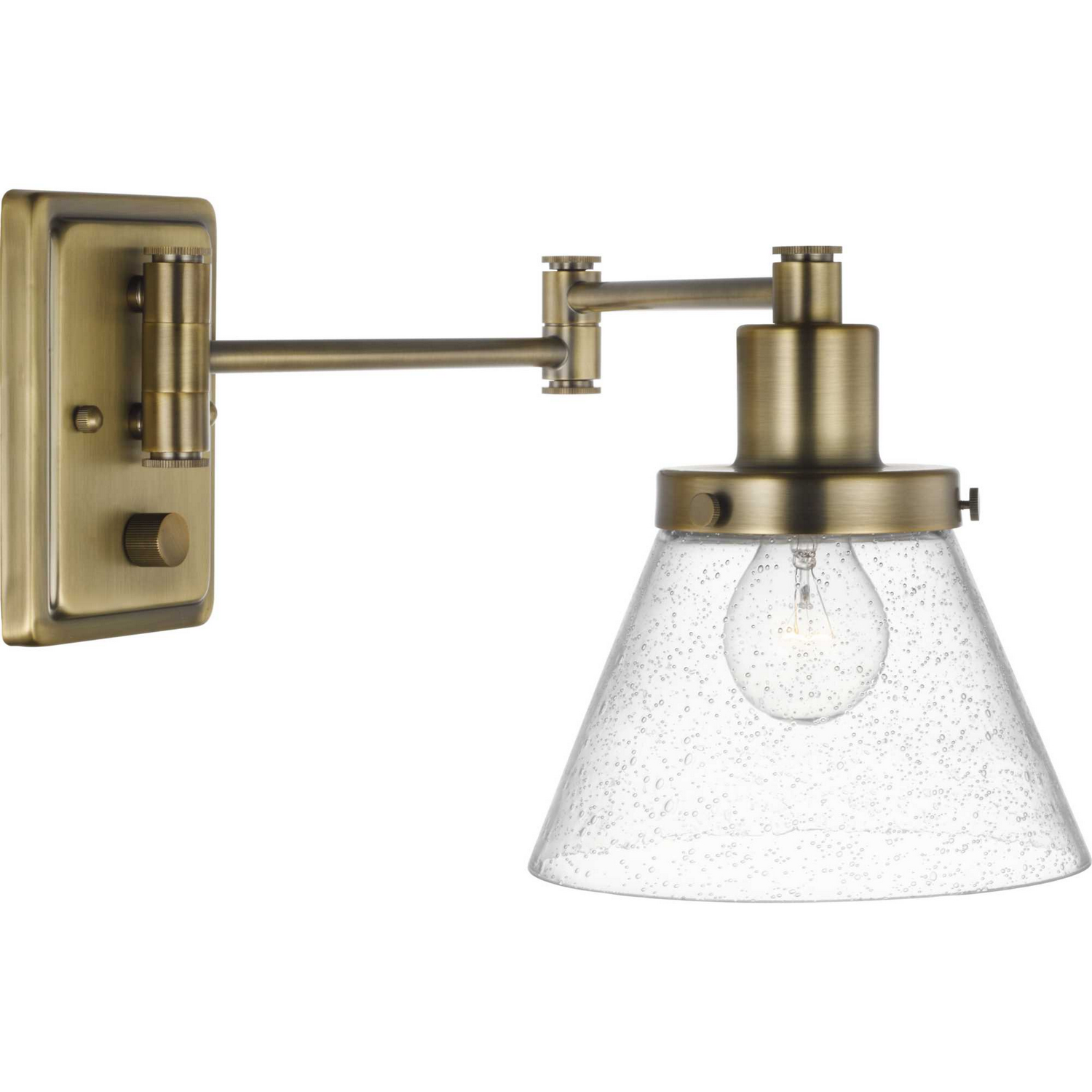 Vintage Brass Swing Arm Wall Lamp from the Hinton Collection