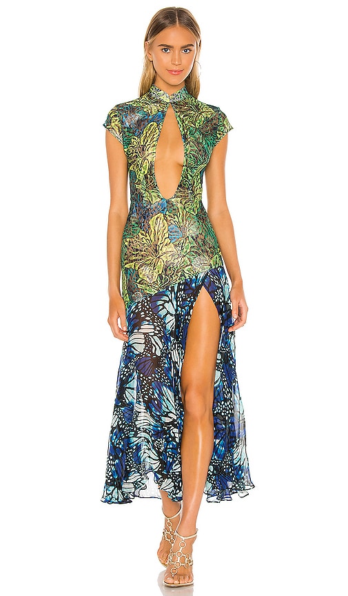 Kim Shui Lace Butterfly Dress in Green. XL. Also in