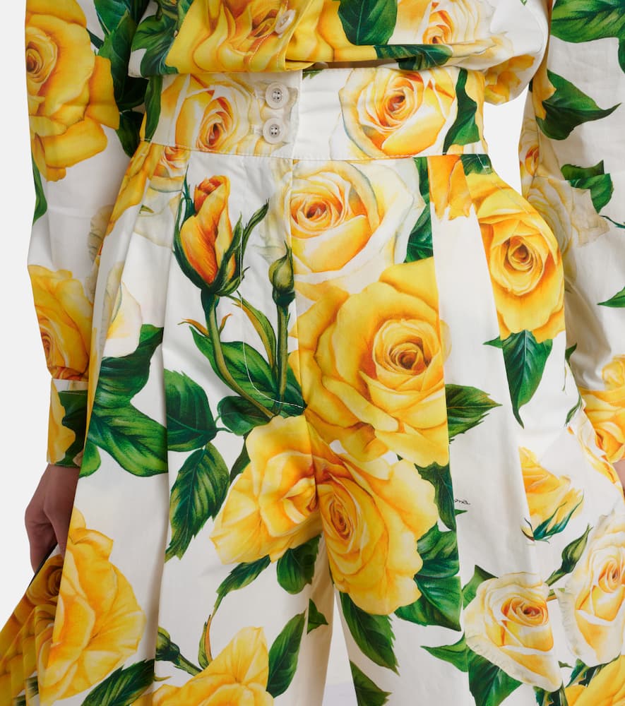 Floral cotton Bermuda shorts