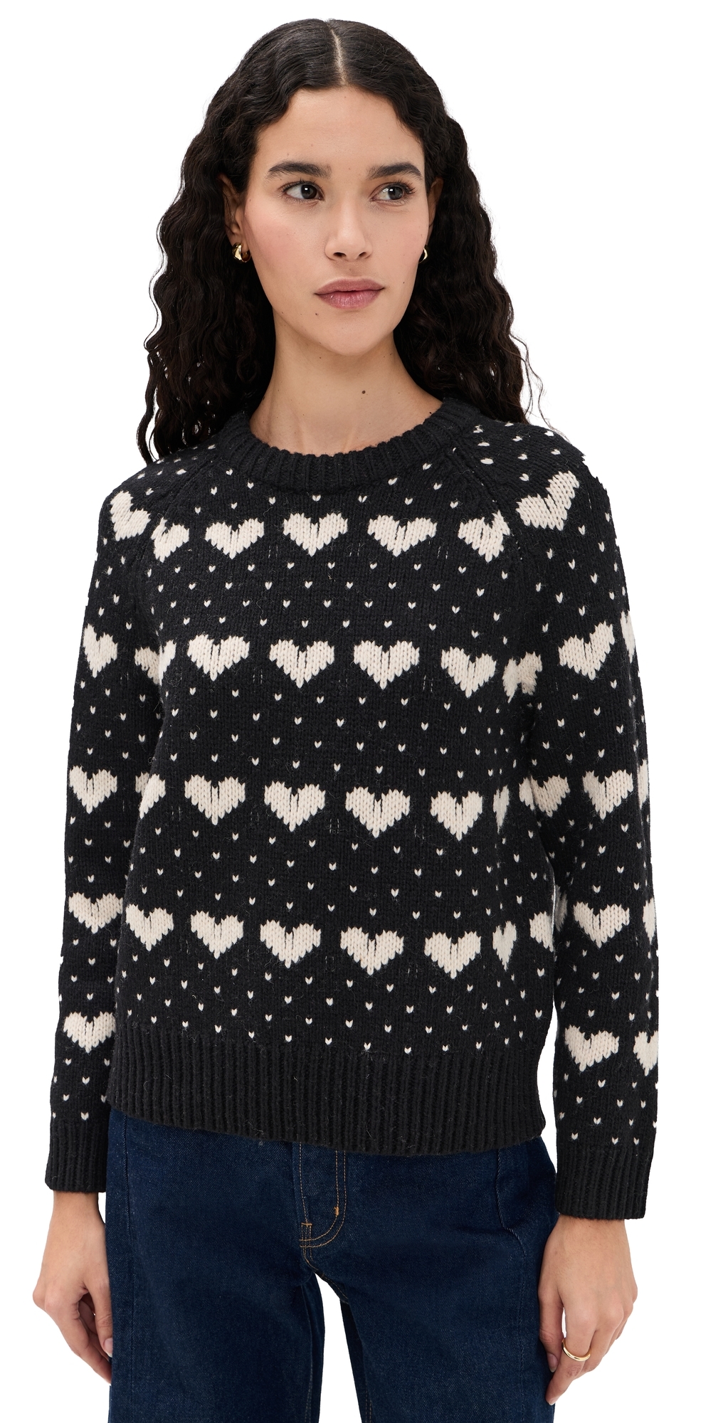 The Heart Crewneck Black w/ Pearl