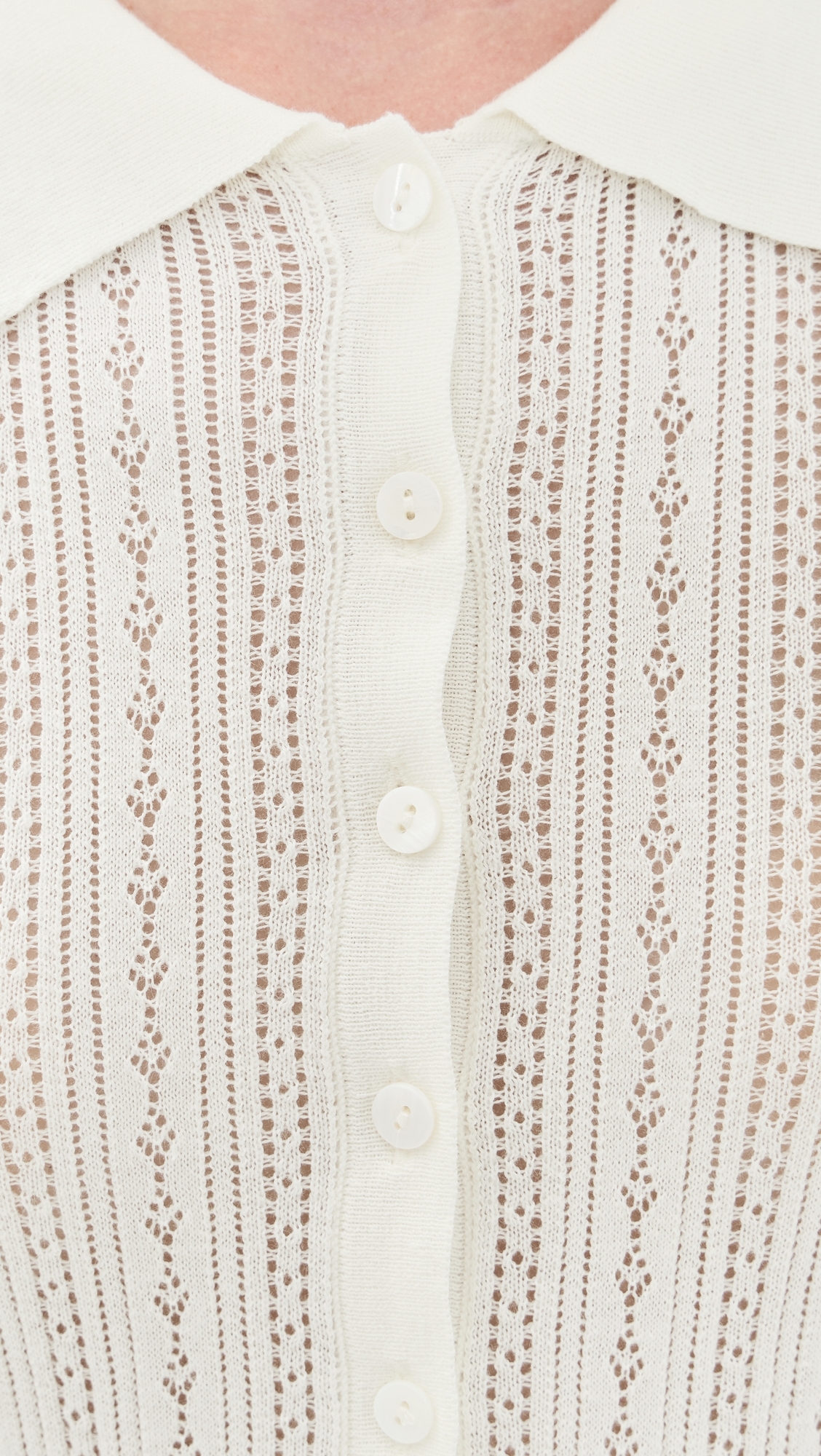 The Davey Pointelle Cardigan​ Ecru