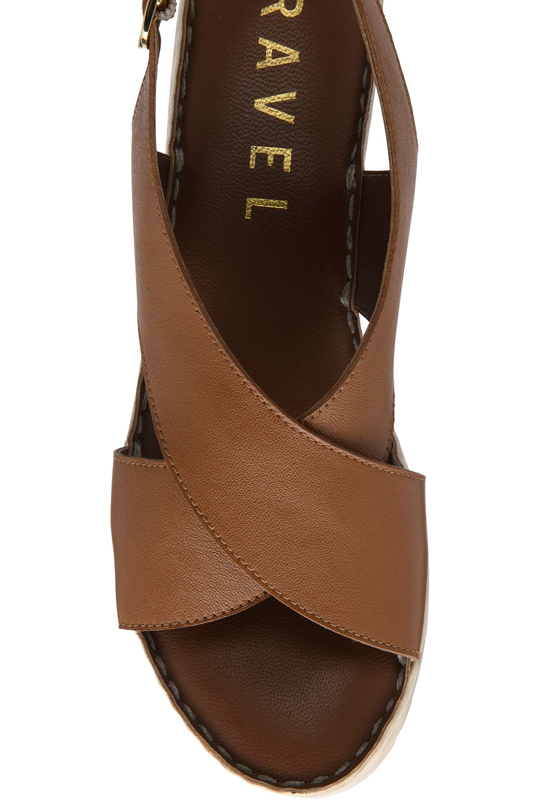 Ravel 'branton' Leather Wedge Sandals In Tan