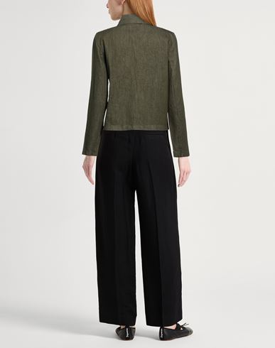 Woman Denim outerwear Military green Size M Cotton, Elastane
