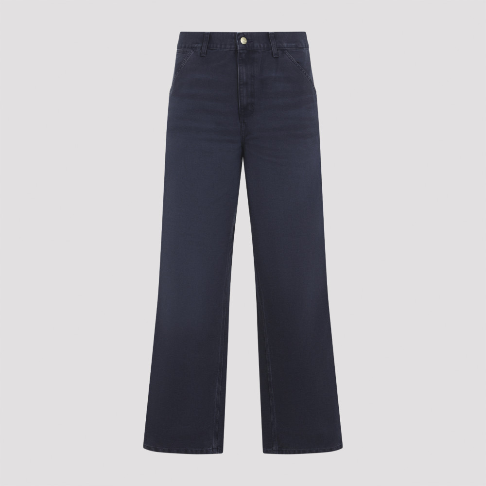 Navy Blue Straight Leg Jeans