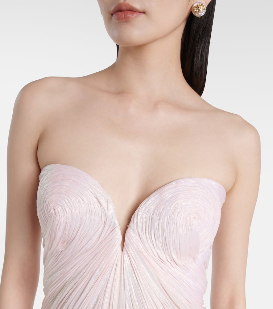 Meilien pleated silk-blend chiffon gown