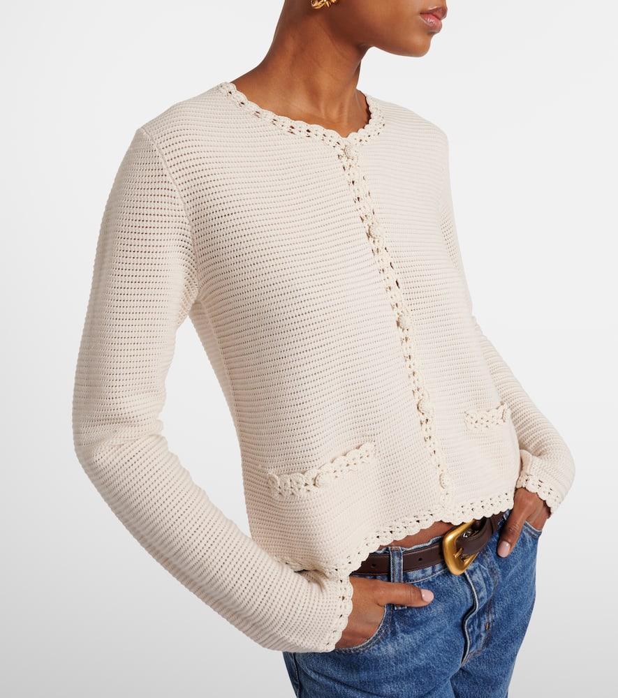 Crochet-trimmed wool-blend jacket