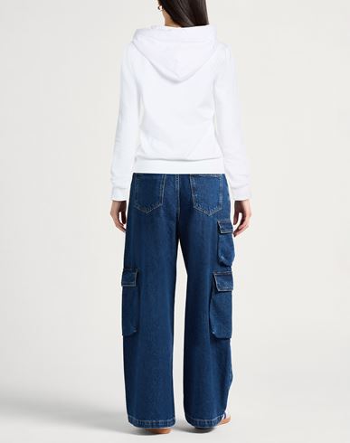 Woman Sweatshirt White Size M Cotton, Elastane