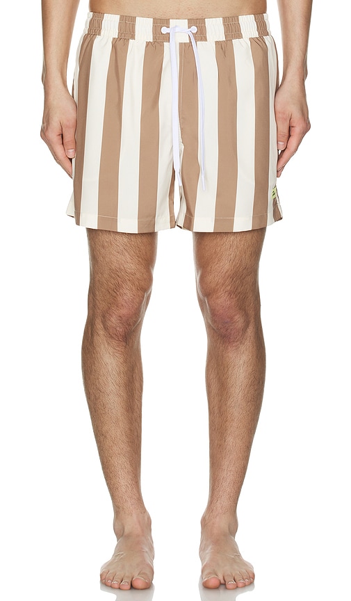 Duvin Design Traveler Swim Short in Brown. - S also in L, M, XL/1X