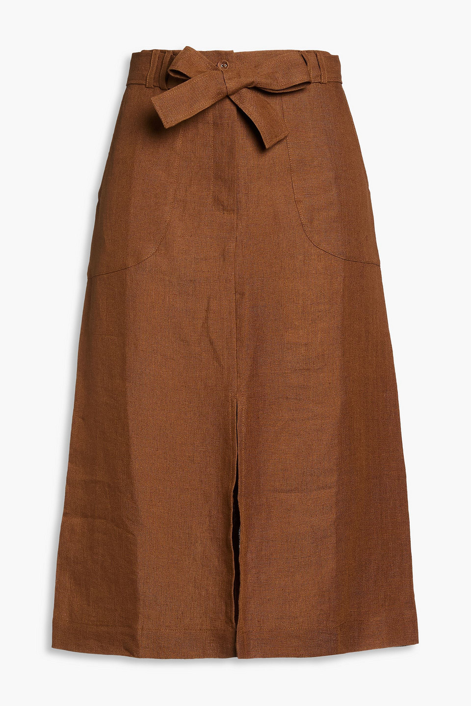 Dana linen midi skirt - Brown - XS