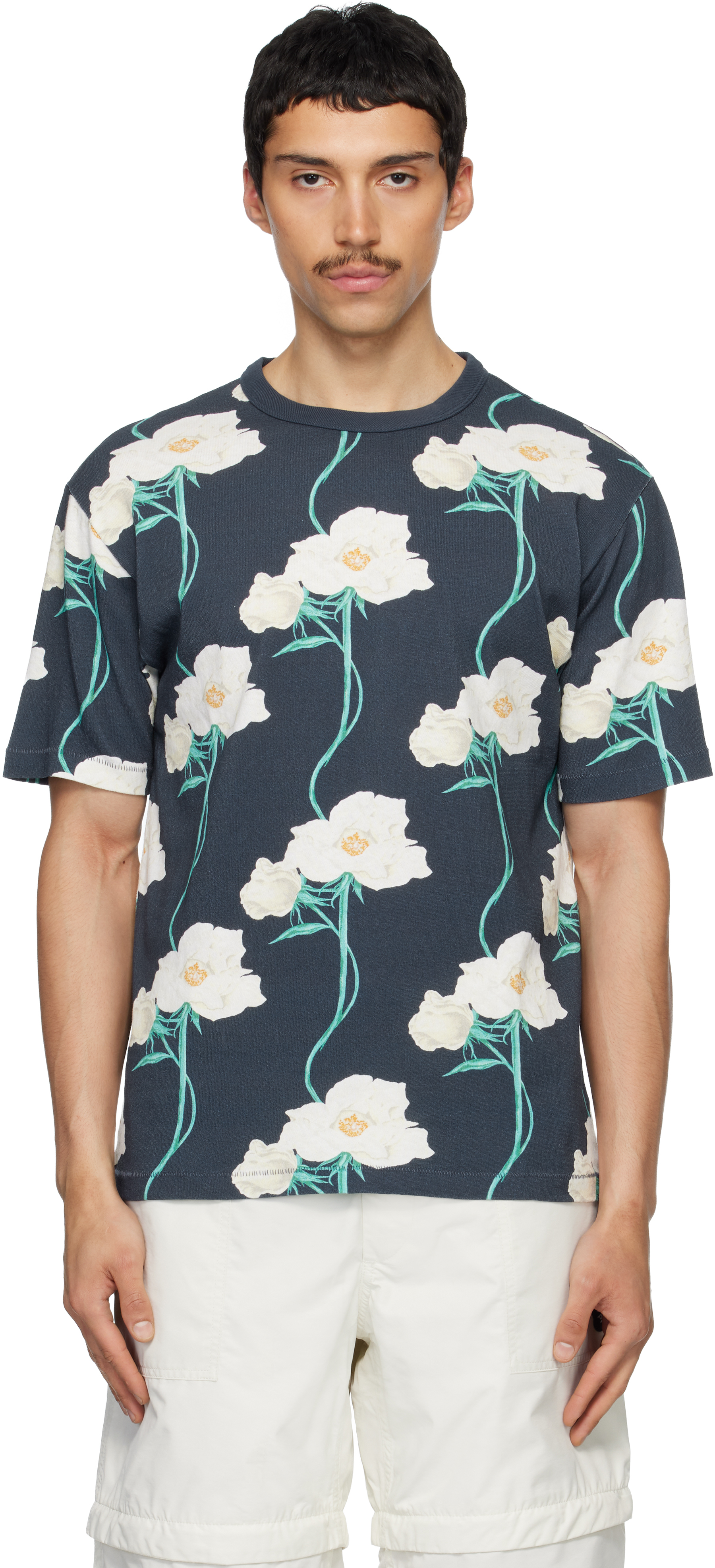 Navy Paris 'Archive Rose' T-shirt