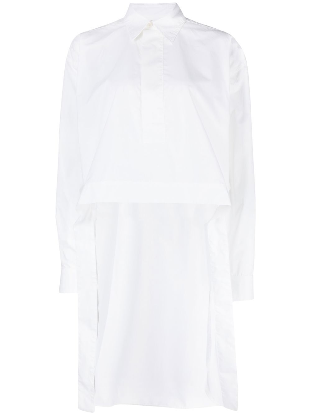 Asymmetric-hem cotton shirt - White
