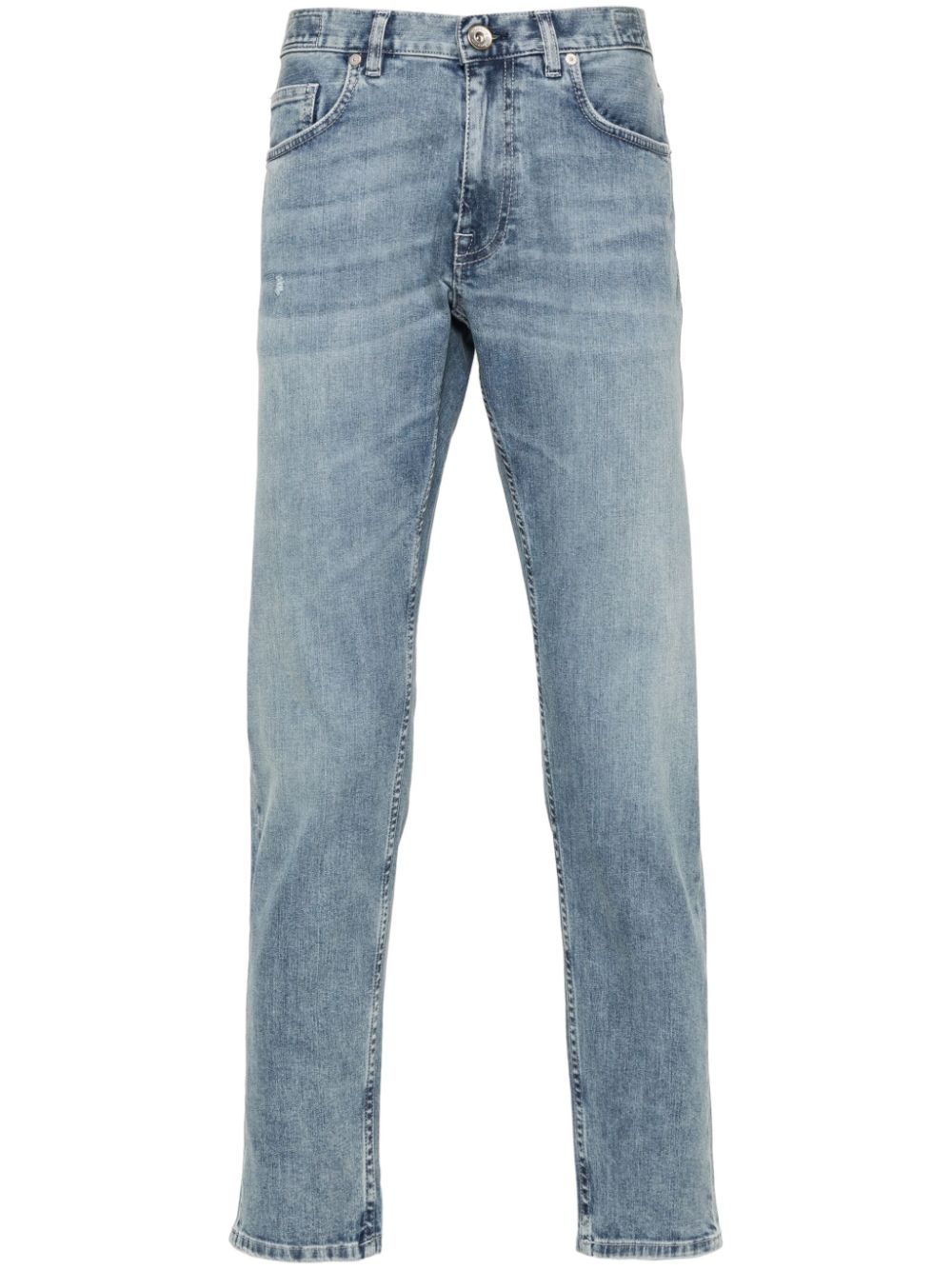 Mid-rise tapered-leg jeans - Blue