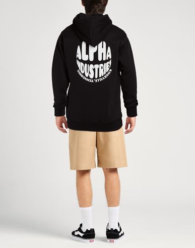 Man Sweatshirt Black Size L Cotton, Polyester