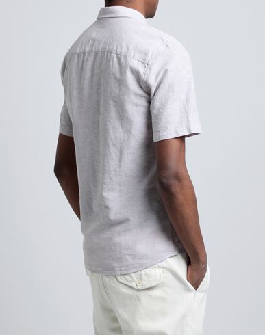 Man Shirt Lilac Size L Cotton, Linen