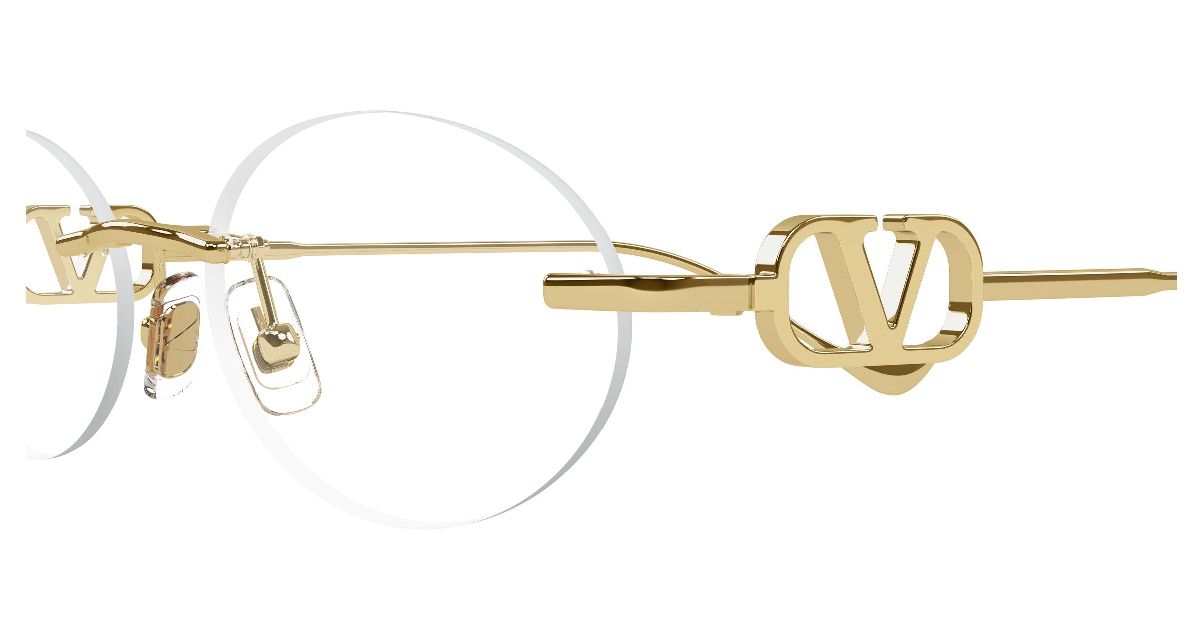 Valentino Woman Valentino VG0032S 005 Sunglasses Metal Gold Transparent Geometric