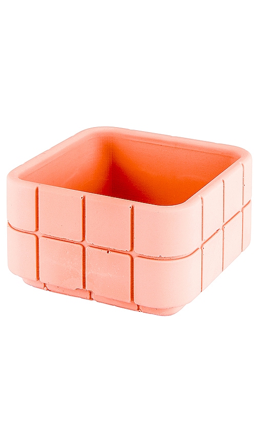 Block Design ECKIGES FLIESENGEFÄSS TILE SQUARE POT in Pink