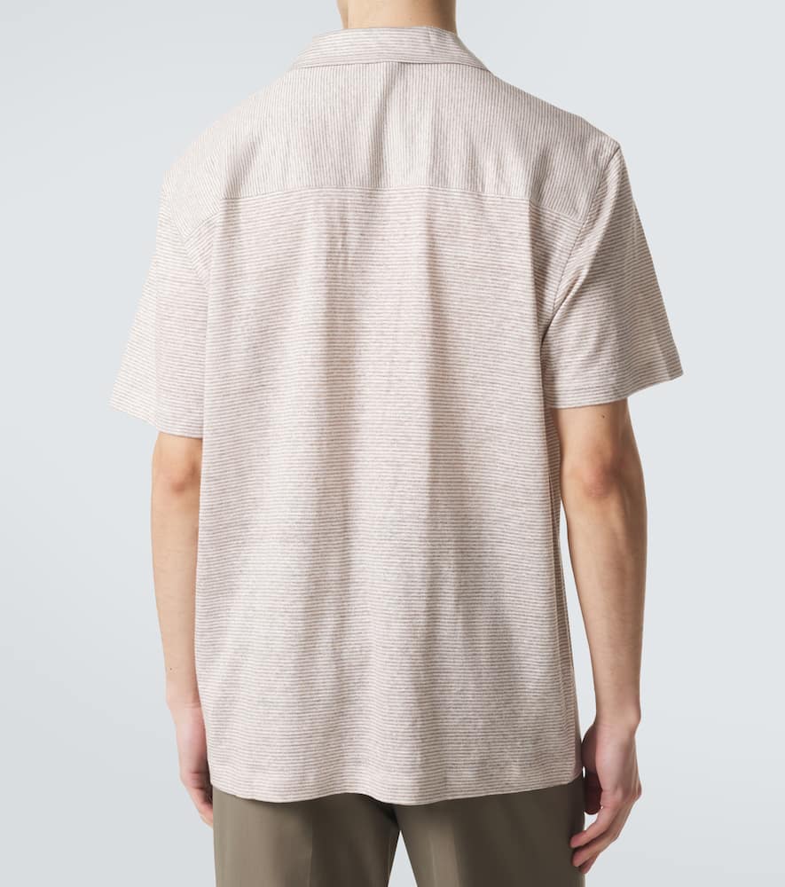 Striped linen and cotton shirt