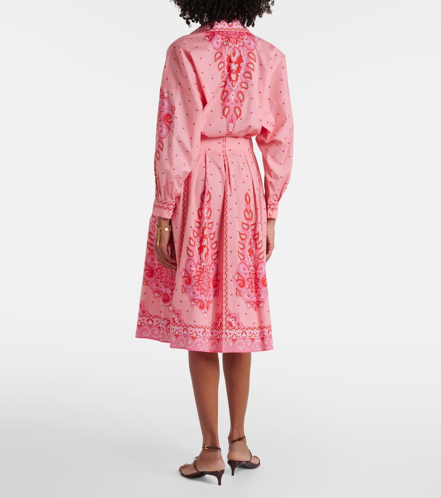 Printed cotton-blend midi dress