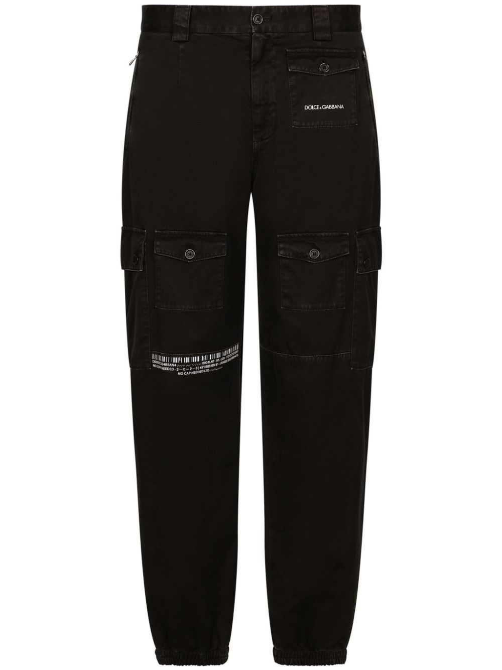 Logo-print cotton trousers - Black