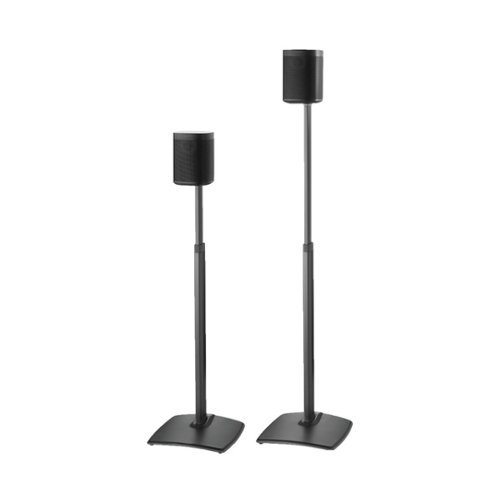 Adjustable Height Speaker Stands for Sonos One, PLAY:1 and PLAY:3 Speakers (Pair) - Black