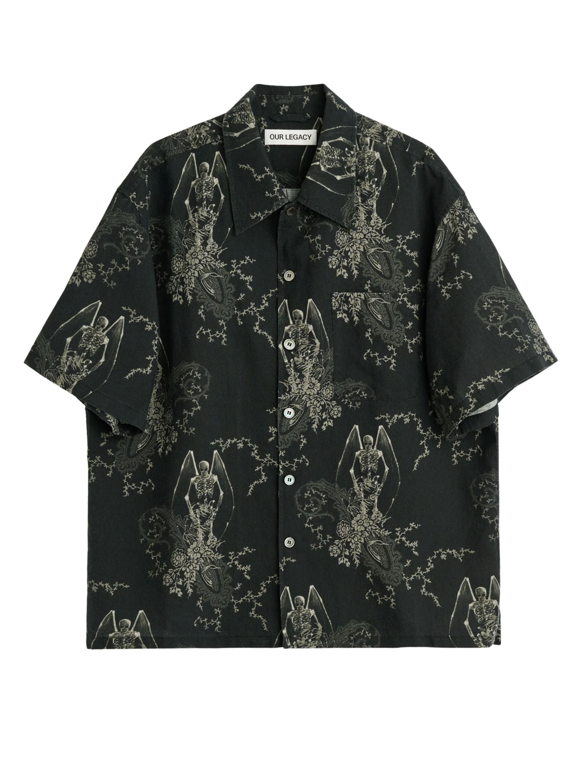 Short Sleeve Button-Up Shirt with Chest Pocket - Mini