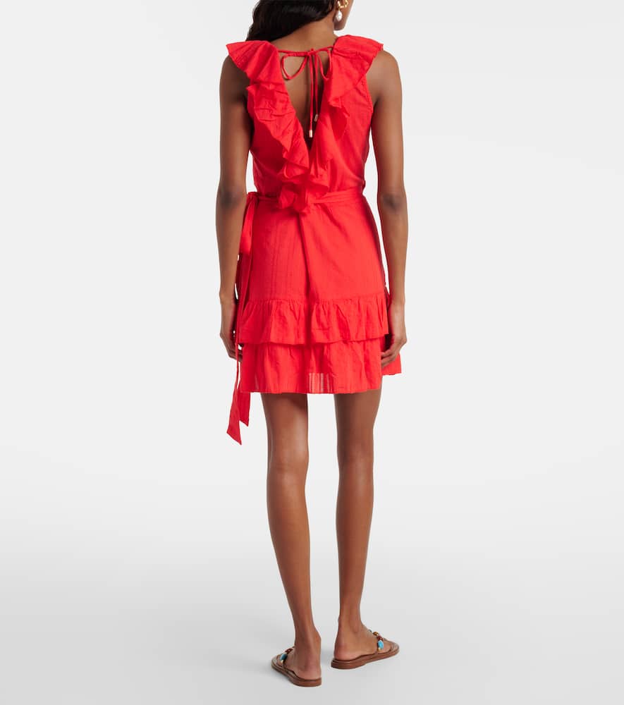 Molly ruffled cotton wrap dress