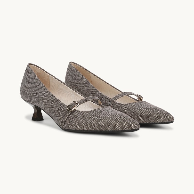 Stride Madelyn Mary Jane Pump Shoes Brown Multi Linen